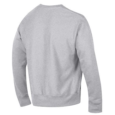 Men's Champion Gray Wake Forest Demon Deacons Distressed Arch Over Logo Reverse Weave Crew Neck Sweatshirt