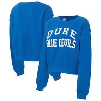 Women's ZooZatz Royal Duke Blue Devils Chenille Cropped Sweatshirt