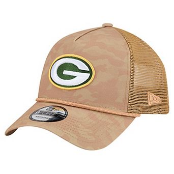 Men's New Era Tan Green Bay Packers Wheat Camo 9FORTY Adjustable Hat