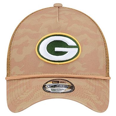 Men's New Era Tan Green Bay Packers Wheat Camo 9FORTY Adjustable Hat