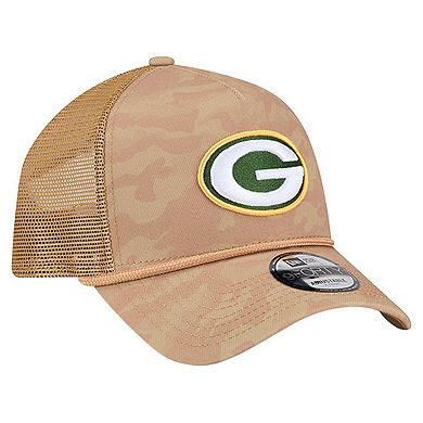 Men's New Era Tan Green Bay Packers Wheat Camo 9FORTY Adjustable Hat
