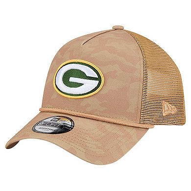 Men's New Era Tan Green Bay Packers Wheat Camo 9FORTY Adjustable Hat