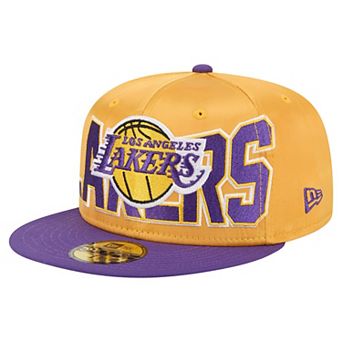 Men's New Era Gold/Purple Los Angeles Lakers Satin Two-Tone 59FIFTY Fitted Hat
