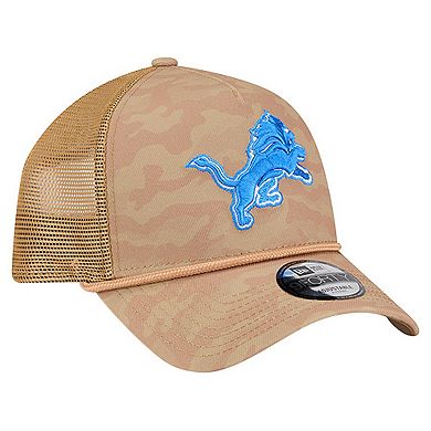 Men's New Era Tan Detroit Lions Wheat Camo 9FORTY Adjustable Hat