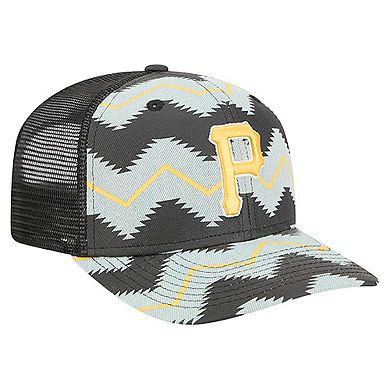 Men's New Era Denim/Black Pittsburgh Pirates Aztec Denim 9SEVENTY Adjustable Hat