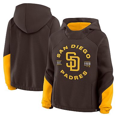 Women's Fanatics Brown San Diego Padres Oversized Time to Win Pullover Hoodie