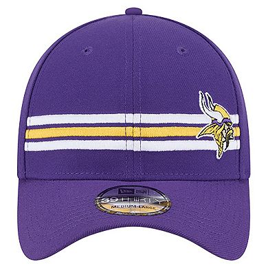 Men's New Era Purple Minnesota Vikings Stripes 39THIRTY Flex Hat