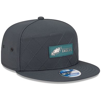 Men's New Era Charcoal Philadelphia Eagles 2025 Sideline Cold Weather Split Panel 9FIFTY Snapback Hat