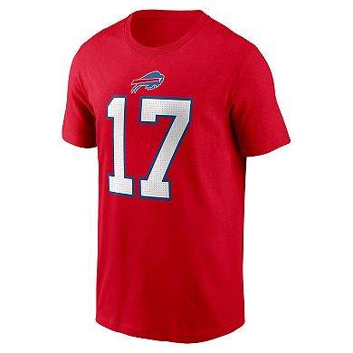 Men's Nike Josh Allen Red Buffalo Bills Player Name & Number T-Shirt