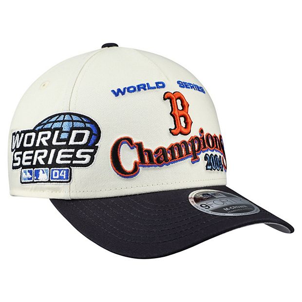 Men's New Era Cream/Navy Boston Red Sox World Series 9FORTY M