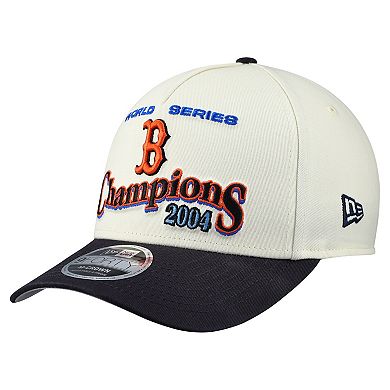 Men's New Era Cream/Navy Boston Red Sox World Series 9FORTY M-Crown A-Frame Adjustable Hat
