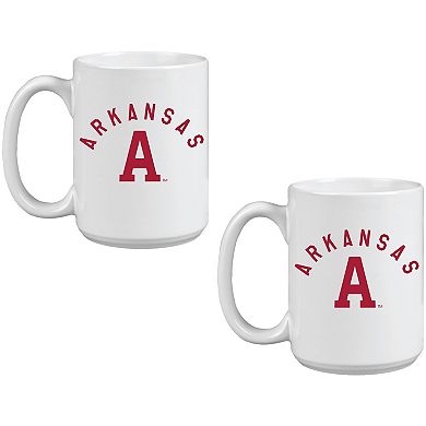 Arkansas Razorbacks Two Pack 15oz. Vault Sketch Ceramic Mug Set