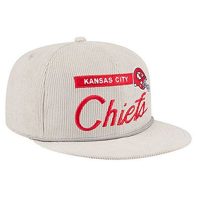 Men's New Era Gray Kansas City Chiefs Cord Rope Corduroy 9FIFTY Snapback Hat