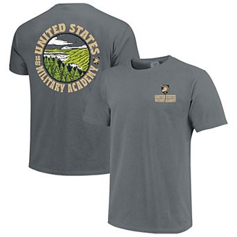 Men's Gray Army Black Knights Comfort Colors Thick Lined Landscape T-Shirt