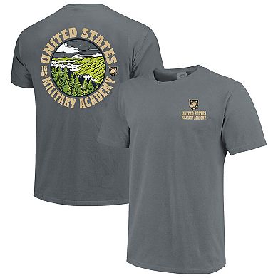 Men's Gray Army Black Knights Comfort Colors Thick Lined Landscape T-Shirt