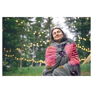 "Pegasus Minnesota Vikings Scattered Logos 60"" x 70"" Heated Blanket"