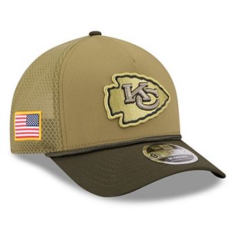 Men's New Era Green Kansas City Chiefs 2025 Salute to Service 9FORTY A-Frame M-Crown Adjustable Hat