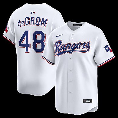 Men's Nike Jacob deGrom White Texas Rangers Home Limited Jersey