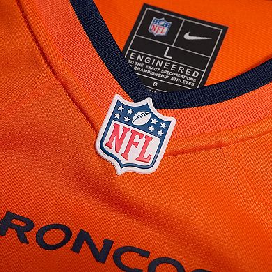 Men's Nike Jahdae Barron Orange Denver Broncos 2025 NFL Draft First Round Pick Game Jersey