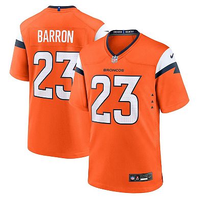 Men's Nike Jahdae Barron Orange Denver Broncos 2025 NFL Draft First Round Pick Game Jersey