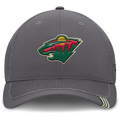Men's Fanatics Gray Minnesota Wild Clincher Team Stripes Flex Hat