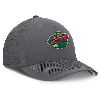 Men's Fanatics Gray Minnesota Wild Clincher Team Stripes Flex Hat