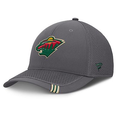 Men's Fanatics Gray Minnesota Wild Clincher Team Stripes Flex Hat