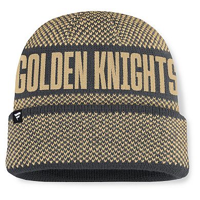 Men's Fanatics Charcoal/Gold Vegas Golden Knights Fundamentals Shelter Cuffed Knit Hat