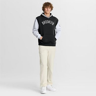 Men's Fanatics Black/White Brooklyn Nets Half Court Shot Clock Fastbreak Hoodie
