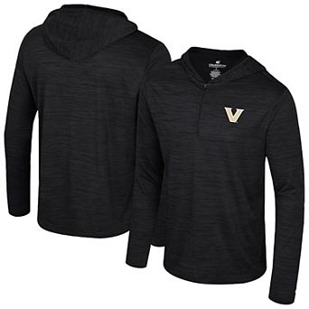 Men's Colosseum Black Vanderbilt Commodores Always Sunny Lightweight Quarter-Zip Hoodie