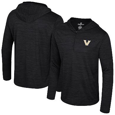 Men's Colosseum Black Vanderbilt Commodores Always Sunny Lightweight Quarter-Zip Hoodie