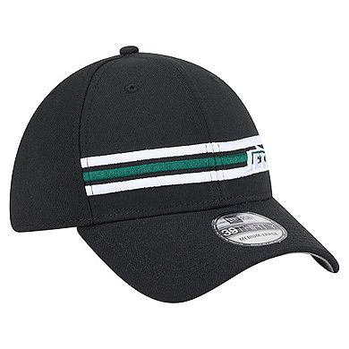 Men's New Era Black New York Jets Stripes 39THIRTY Flex Hat