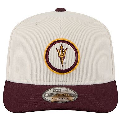 Men's New Era Cream/Maroon Arizona State Sun Devils Loyal Corduroy 9SEVENTY Adjustable Hat