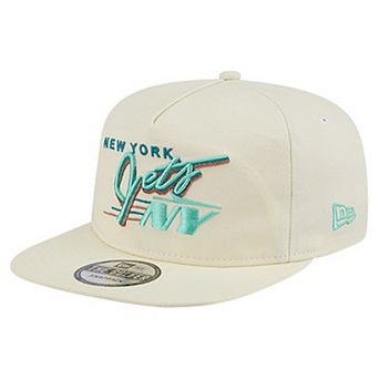 Men's New Era Cream New York Jets Liberty Golfer Adjustable Hat
