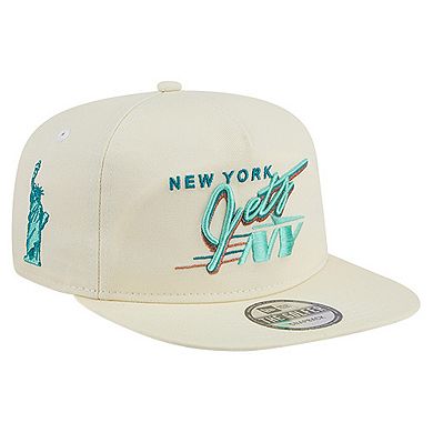 Men's New Era Cream New York Jets Liberty Golfer Adjustable Hat