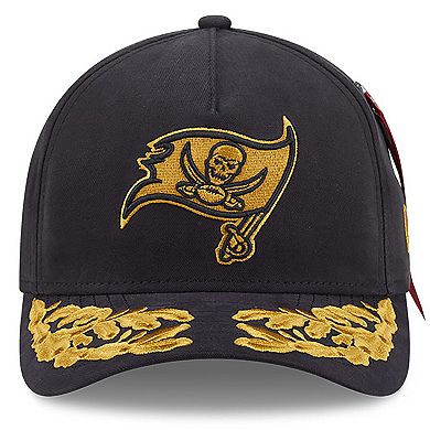 Men's New Era x Alpha Industries Black Tampa Bay Buccaneers A-Frame 9FORTY Adjustable Hat
