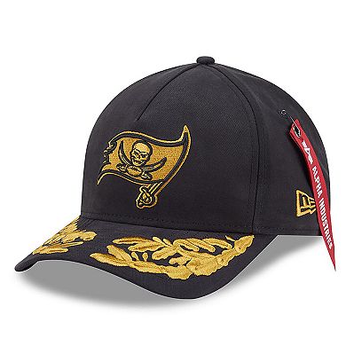 Men's New Era x Alpha Industries Black Tampa Bay Buccaneers A-Frame 9FORTY Adjustable Hat