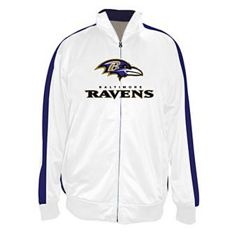 Men's Fanatics White Baltimore Ravens Big & Tall Tricot Full-Zip Track Jacket