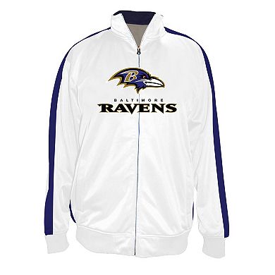 Men's Fanatics White Baltimore Ravens Big & Tall Tricot Full-Zip Track Jacket