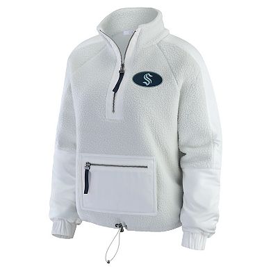 Women's WEAR by Erin Andrews Gray Seattle Kraken Polar Fleece Quarter-Zip Jacket