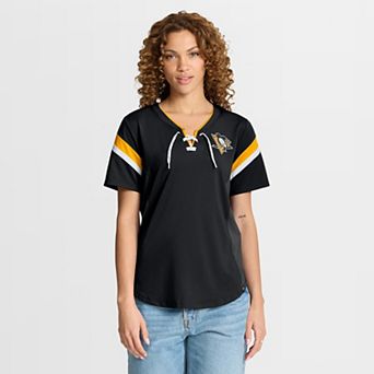 Women's Fanatics Black Pittsburgh Penguins Offside Athena T-Shirt