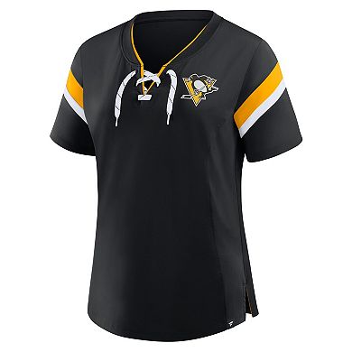 Women's Fanatics Black Pittsburgh Penguins Offside Athena T-Shirt