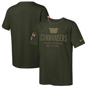 Youth Nike Olive Washington Commanders 2025 Salute to Service Sideline Dri-FIT T-Shirt