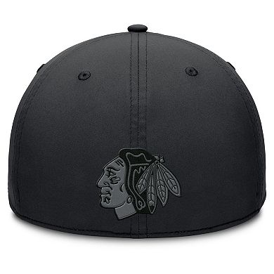 Men's Fanatics Black Chicago Blackhawks Authentic Pro Road Team Code Flex Hat