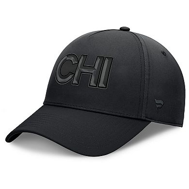 Men's Fanatics Black Chicago Blackhawks Authentic Pro Road Team Code Flex Hat