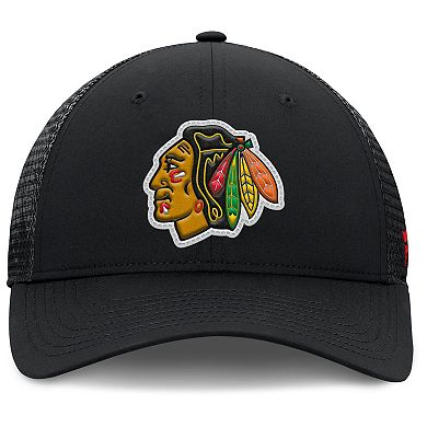 Men's Fanatics Black Chicago Blackhawks Authentic Pro Home Ice Trucker Adjustable Hat