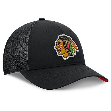 Men's Fanatics Black Chicago Blackhawks Authentic Pro Home Ice Trucker Adjustable Hat