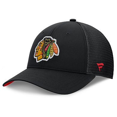 Men's Fanatics Black Chicago Blackhawks Authentic Pro Home Ice Trucker Adjustable Hat