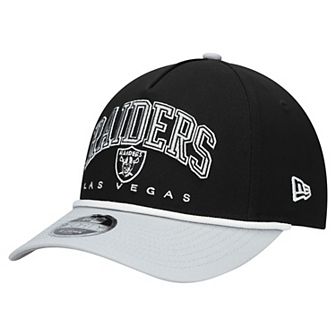 Youth New Era Black/Silver Las Vegas Raiders Arch COOLERA 9FORTY A-Frame Adjustable Hat