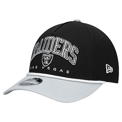 Youth New Era Black/Silver Las Vegas Raiders Arch COOLERA 9FORTY A-Frame Adjustable Hat